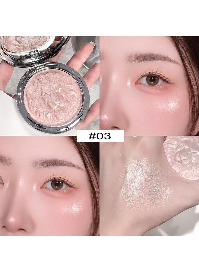 KAPEINE Face Highlighter Palette,Pink Glitter Eyeshadow Pearl Shimmer Single Makeup Kit High Glossy Face Makeup Palette Sparkling Highlighter Makeup Palette Smooth Baked Lasting Shining Makeup-03 - Image 2